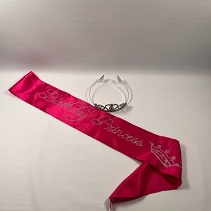 Pink Birthday Princess Sash and Tiara Set